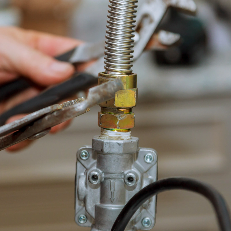 gas line repair using a pliers